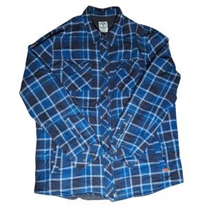 Voyager Blue Flannel Lined Button Up Size Men's XL